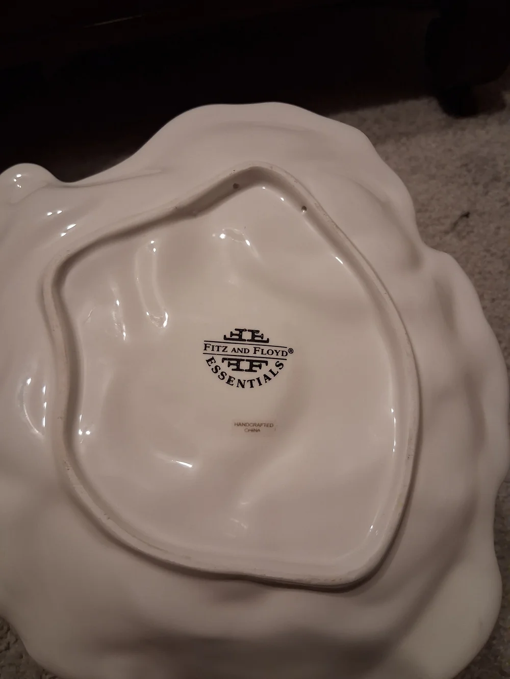 Fitz and Floyd Ceramic Santa Serving Plate - Red, Green & Cream